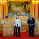 Prinsesse Ingrid Alexandra blir vist rundt i Stortinget av stortingspresident Masud Gharahkhani i anledning myndighetsdagen. Foto: Lise Åserud / NTB